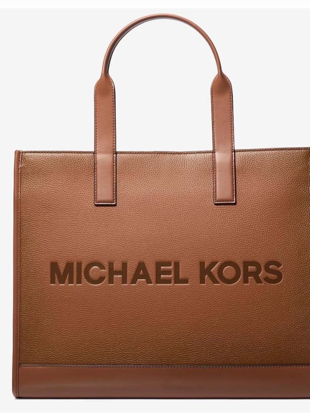 Michael Kors Cooper Logo Embossed Pebbled Leather Tote Bag NWOT